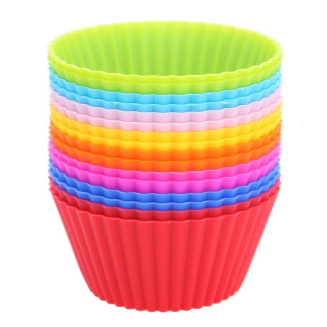 Khuôn bánh silicon làm bánh Muffin , rau câu, ... an toàn cho bé và gia đình