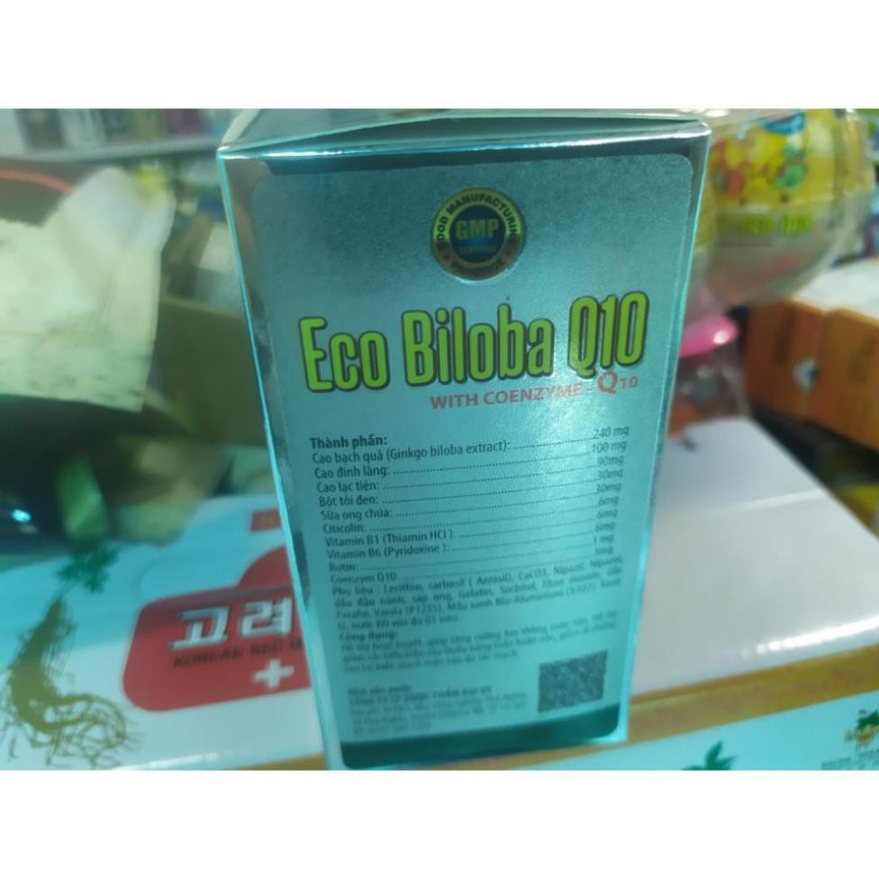 Eco Ginkgo Biloba Q10 Cải thiện trí nhớ và chứng mất ngủ hoạt huyết dưỡng não, đau đầu chóng mặt, ngủ không ngon giấc
