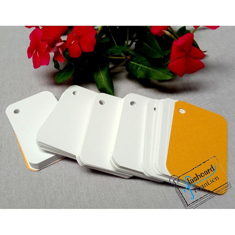 Mua 1 tặng 3 - Hàng cao cấp - 1000 thẻ Flashcard trắng bo góc học tiếng anh đủ size