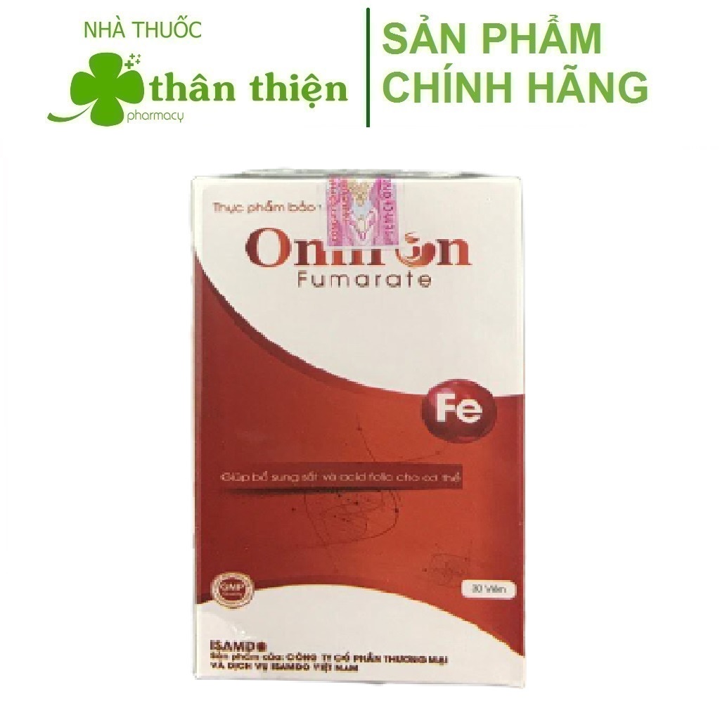 OMIRON FUMARATE – Bổ sung sắt hữu cơ cho bà bầu, người lớn và trẻ nhỏ thiếu sắt (30 viên)