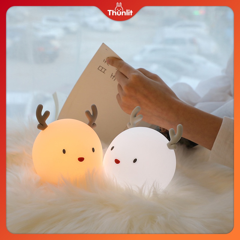 Đèn ngủ Thunlit sạc USB nhiều màu thiết kế kiểu hươu dễ thương