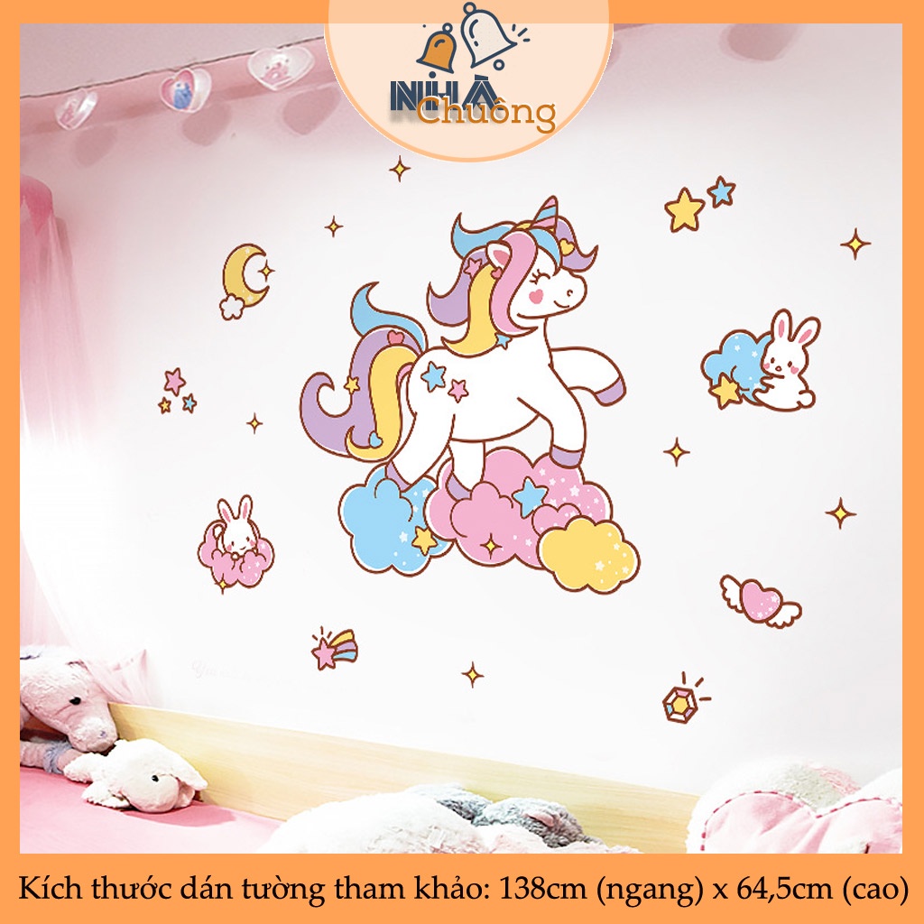 Tranh dán tường cho bé, decal dán tường cho bé yêu mẫu ngựa thần Pony C16