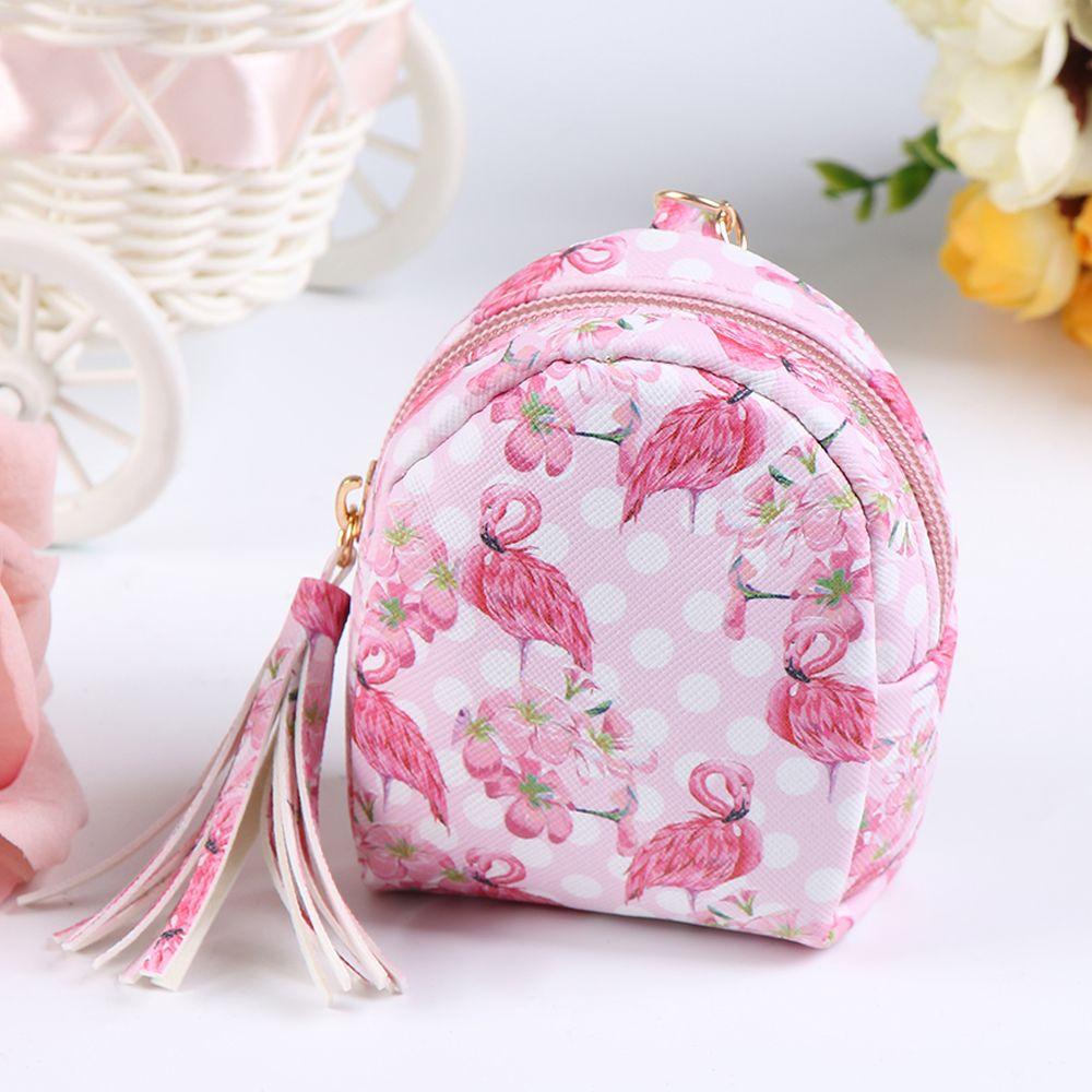 UUMIR Ví Đựng Tiền Xu Bằng Da PU Hình Chim Hồng Hạc Dễ Thương