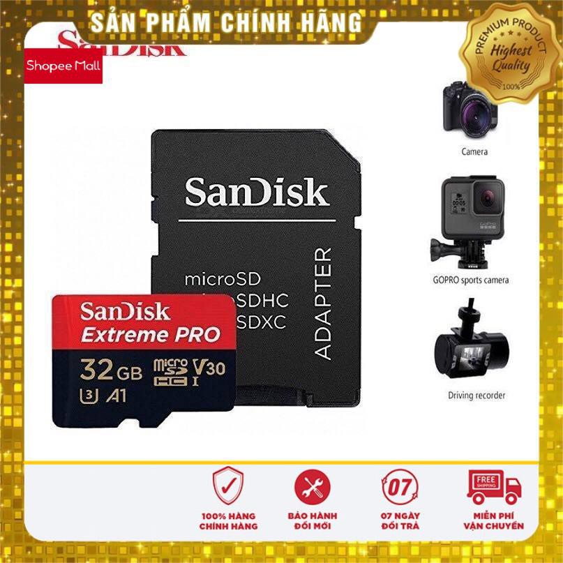 [Mã ELFLASH5 giảm 20K đơn 50K] [Chính Hãng] Thẻ Nhớ SanDisk Extreme Pro 4K U3 V30 32GB 100Mb/s Tốc độ siêu cao