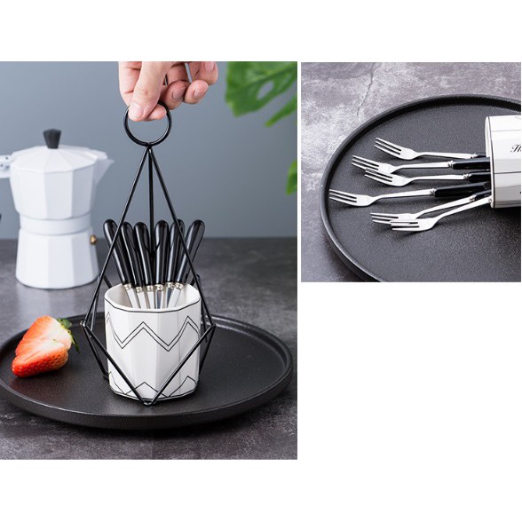 BỘ NĨA ĂN TRÁI CÂY/ MỨT CÓ KÈM KHUNG TAY CẦM
