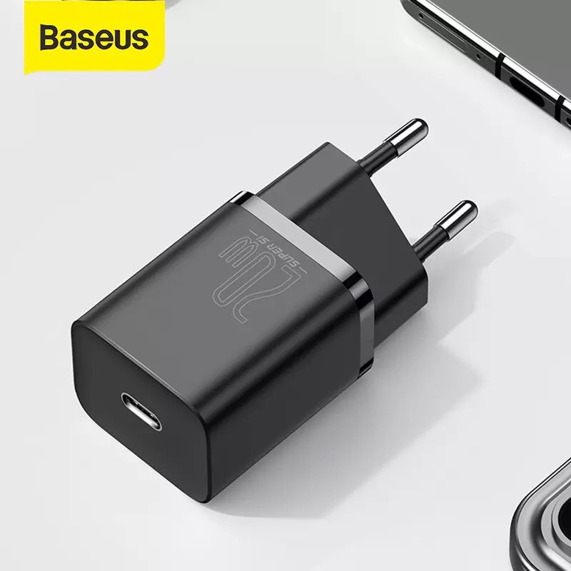 Củ Cáp Sạc Baseus Super Si Mini Usb C Qc3.0 Pd 20w Sạc Nhanh Cho Điện Thoại Iphone 12