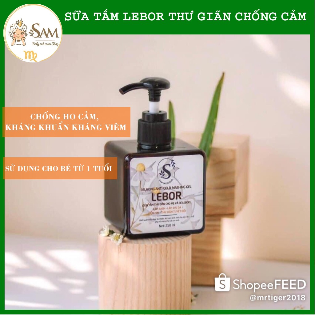 [Chống cảm lạnh, rôm sảy] Sữa tắm cho bé chống cảm Lebor 250ml/500ml - Dịu Nhẹ Cho Da Bé [Sam Natural]