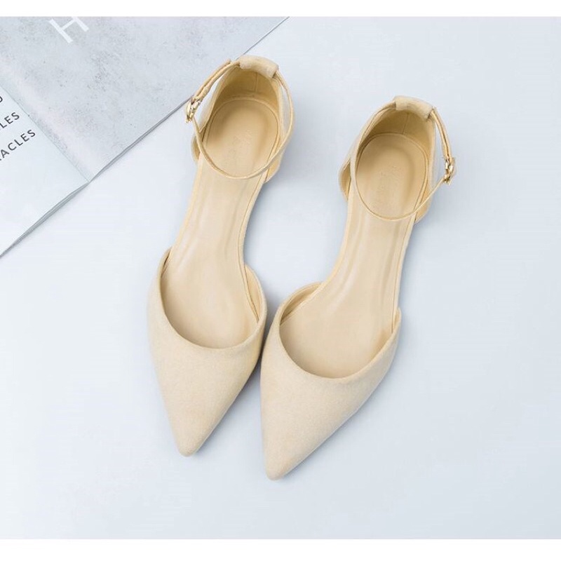 Giày sabo gót thấp mũi nhọn dây hậu quai ngang bản nhỏ - SB22 - Oula Store