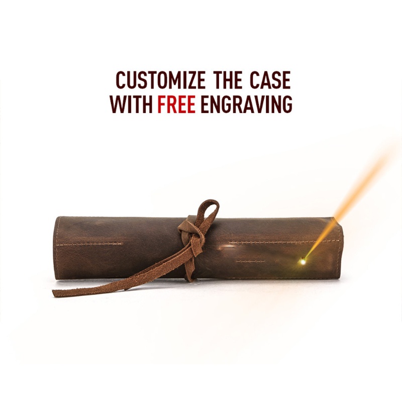 Túi Da Cuộn Đựng Bút Đa Năng Phong Cách Retro