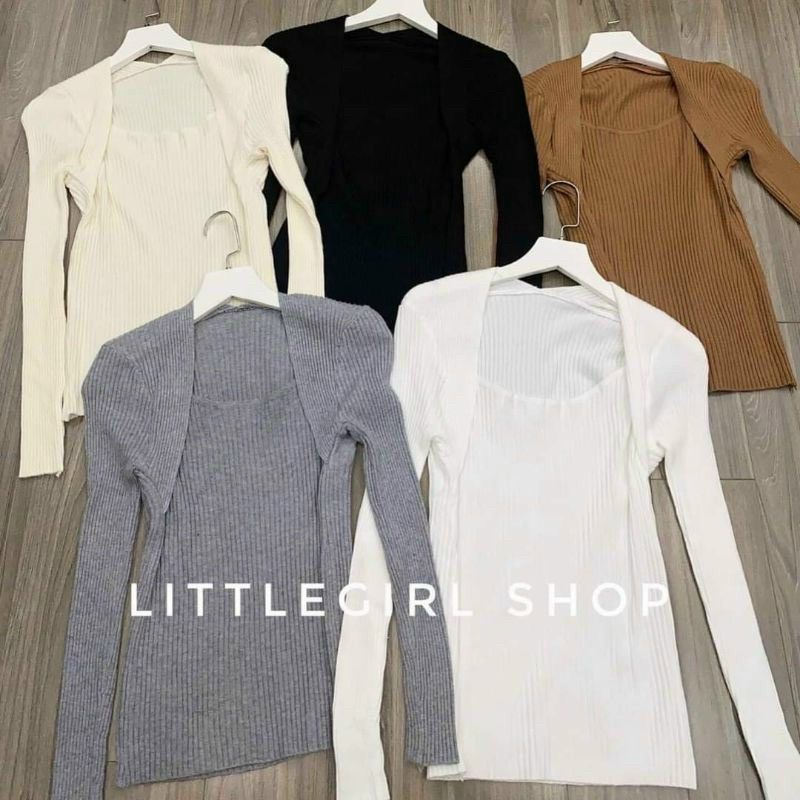 Áo thun tay dài cổ kiểu Phôm chuẩn dáng chảnh  A15&amp;PC