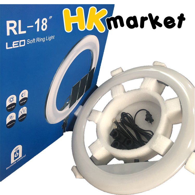 Bộ Đèn Livestream 45cm SIÊU TO KHỔNG LỒ Chân Cao 2m1 Tặng Kèm Điều Khiển Và 3 Kẹp Điện Thoại