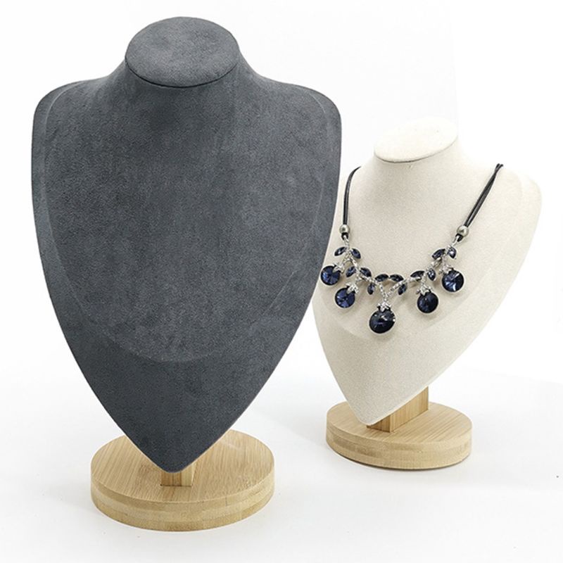 Blg Giá Đỡ Ma Nơ Canh Trưng Bày Vòng cổ Màu Xám Be Cỡ Vừa Lớn