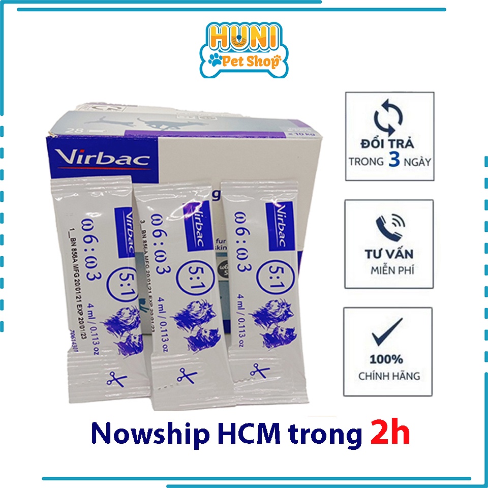 28 gói Gel Megaderm dưỡng lông cho chó Virbac gel dinh dưỡng giúp mượt lông da, hỗ trợ viêm da giảm ngứa