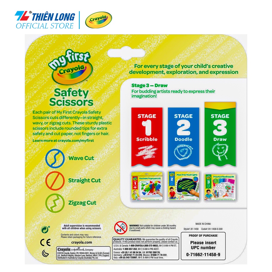 Bộ 3 kéo an toàn cho bé My Frist Crayola 3ct Safety Scissors