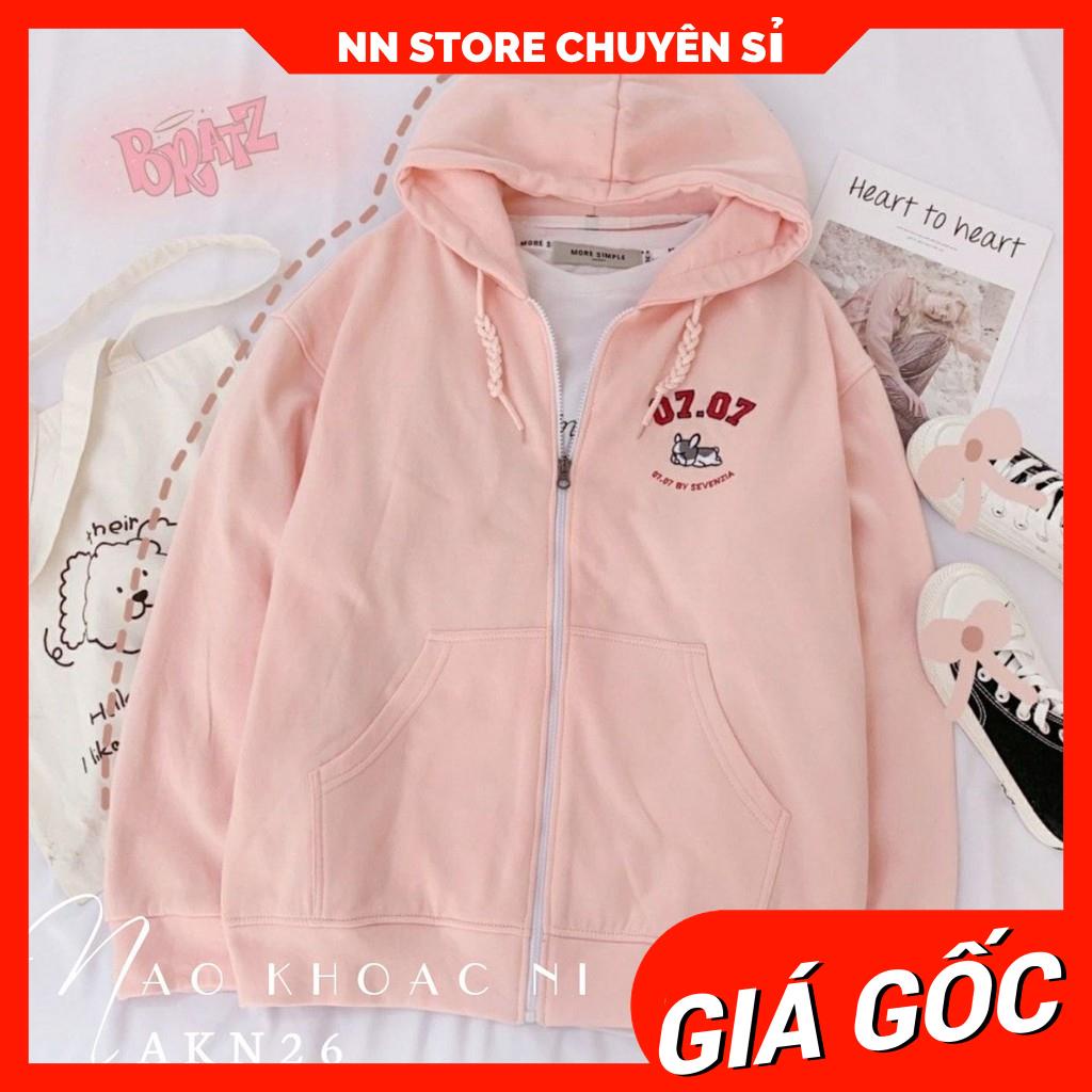 ÁO KHOÁC NỈ DÂY KÉO NAM NỮ UNISEX THÊU CÚN 0707 CỰC HOT AKN26 ⚡FREESHIP⚡100% ẢNH THẬT⚡ NN CHUYÊN SỈ - NN STORE