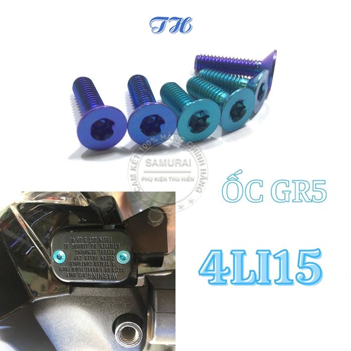 Ốc GR5 4li12 dù dẹp âm gắn nắp bình dầu hoặc các vị trí khác cùng kích thước cho nhiều dòng xe ( giá 1 con )