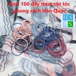 Túi 100 Thun buộc tóc dây cột tóc phong cách Hàn Quốc - HS Shop Bình Dương
