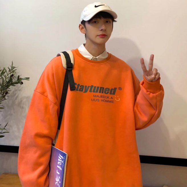 Áo sweater Nam Dài Tay Cổ Tròn Thời Trang Hàn Quốc thời trang SweatShirts unisex tiếng Nhật from rộng áo sweater nỉ