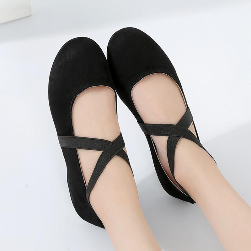 Giày búp bê bệt nhung chéo cổ chân | BigBuy360 - bigbuy360.vn