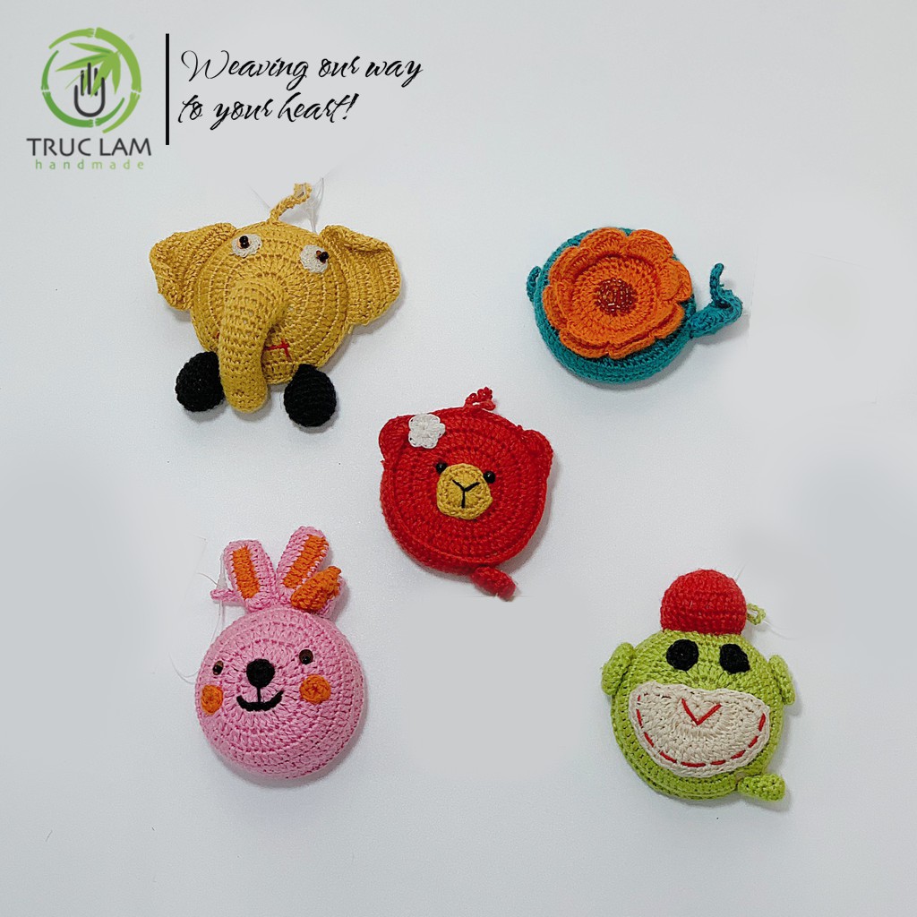 Thước Dây Cuộn Mini Rút Tự Động Đan Len Nhiều Màu Sắc  – Trúc Lâm Handmade