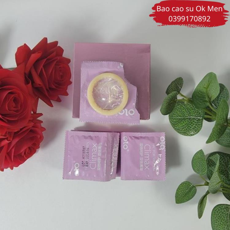 Bao Cao Su OLO Climax Ha For Women, BCS Gai Lớn, Siêu Mỏng, Nhiều Gel Bôi Trơn Hộp 10BCS