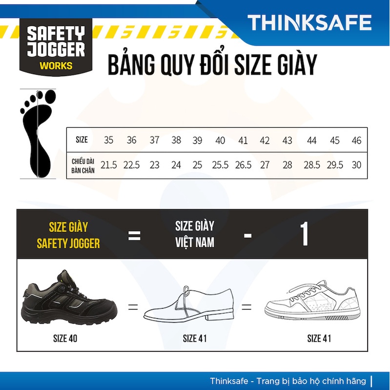 Giày bảo hộ lao động Safety Jogger Jumper S3 SRC da bò lộn, chống đinh, chống trượt, ngăn tích điện - Thinksafe