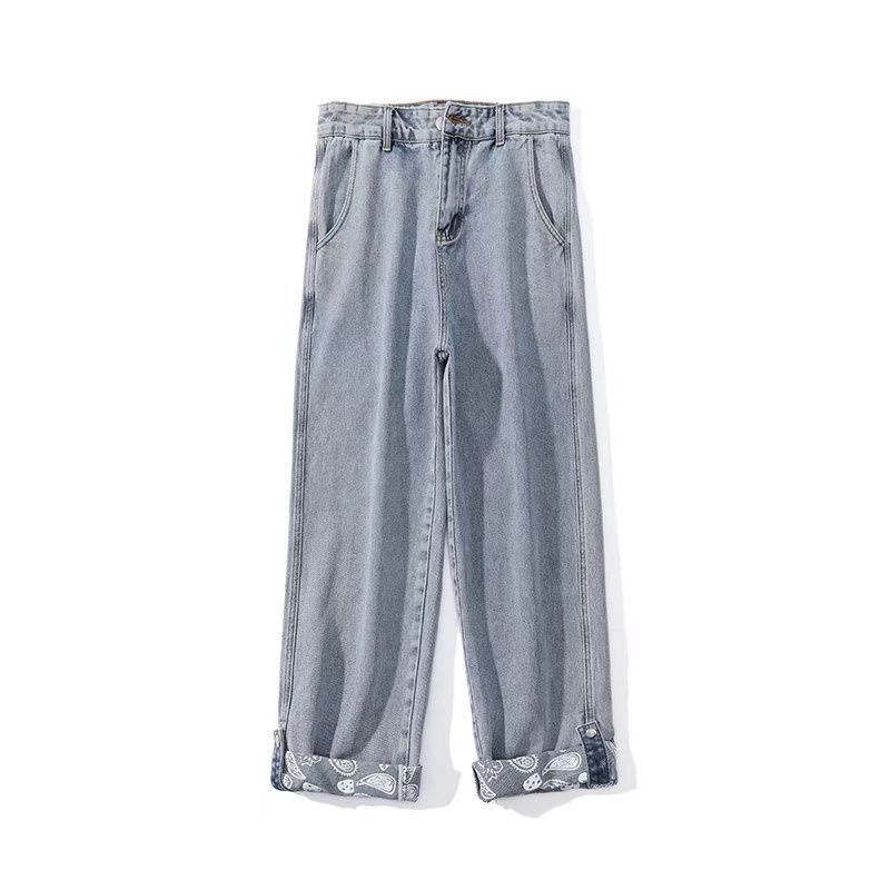 Quần jean ống rộng màu trơn chất lượng cao thời trang cho nam size S-3XL