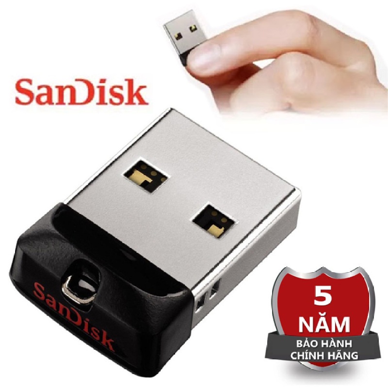 USB 2.0 Sandisk 16G 32G 64GB nhỏ gọn Cruzer Fit CZ33