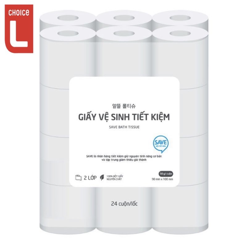Giấy Vệ Sinh [Siêu Tiết Kiệm] Choice L 2 Lớp 24 Cuộn