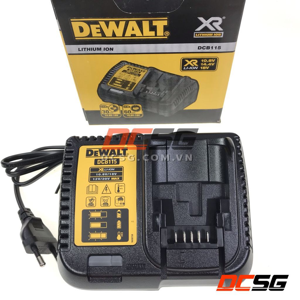 Bộ sạc pin 10.8V-14.4V-18V Li-Ion XR Dewalt DCB115 | DCSG