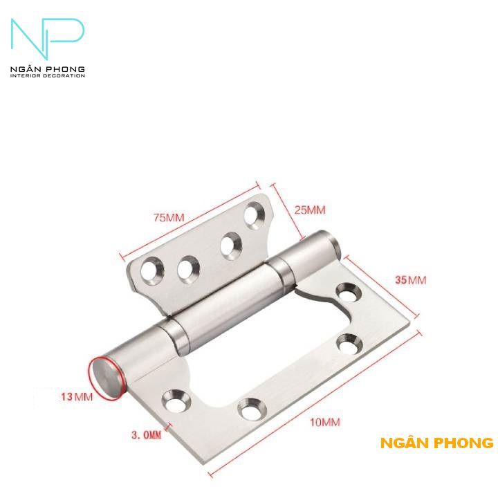 CẶP BẢN LỀ CỬA INOX 201-2.6mm