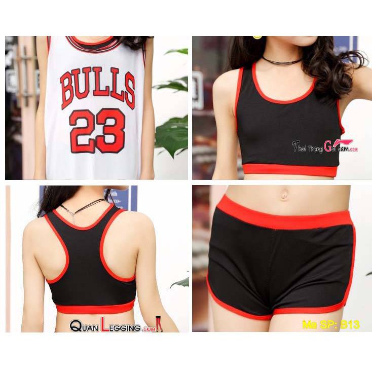 Đồ tắm biển nữ, đồ bơi nữ kín đáo kèm áo bulls nguyên Set - B13