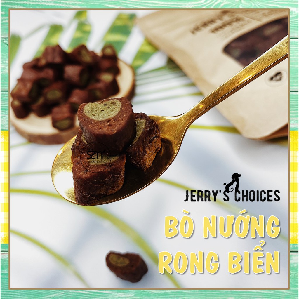 Bánh thưởng cho chó Jerry's Choices (Bò nướng rong biển) 100gr/túi