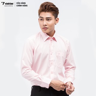 Áo sơ mi dài tay màu classic 269 Vĩnh Tiến VT1607-016 hồng cánh sen
