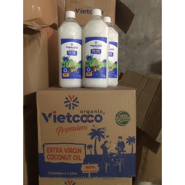 Dầu  dừa  nguyên chất  Organic ( chai 1 lít ) của VietCoCo
