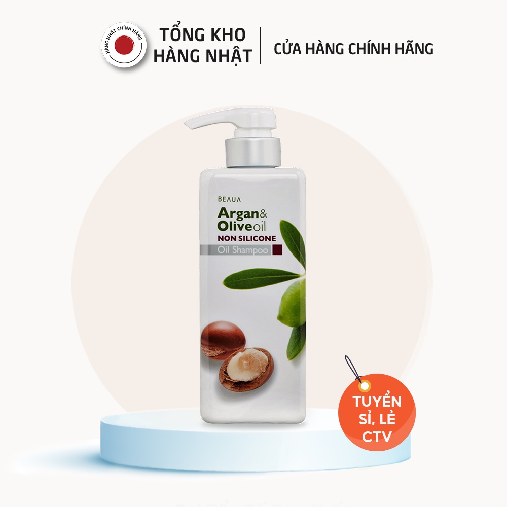 Bộ Dầu Gội, Xả Beaua Chiết Xuất Dầu Olive & Argan Nhật Bản 550ml