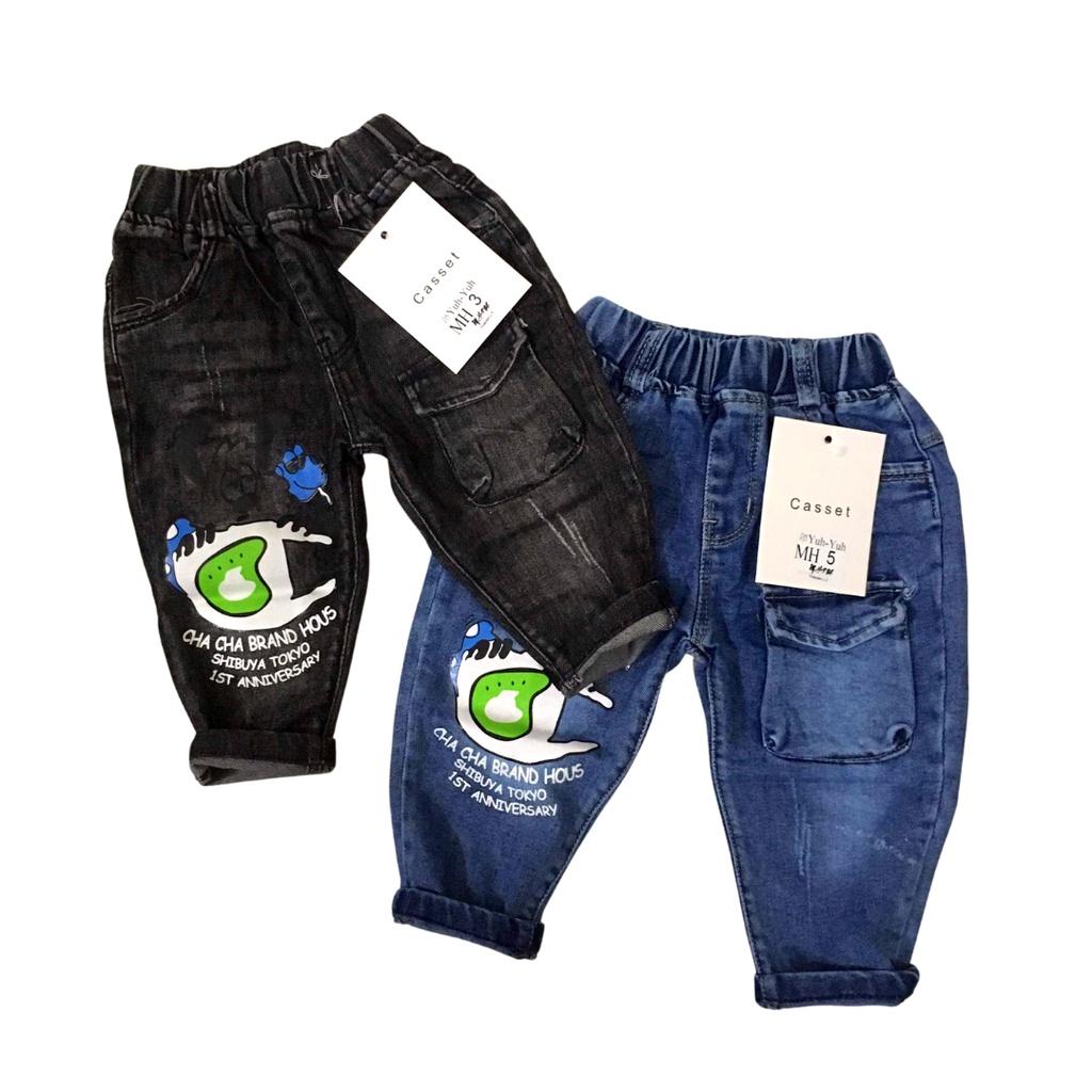 Quần bò/ quần jeans dài cá tính cực chất cho bé trai size nhí 8-14kg