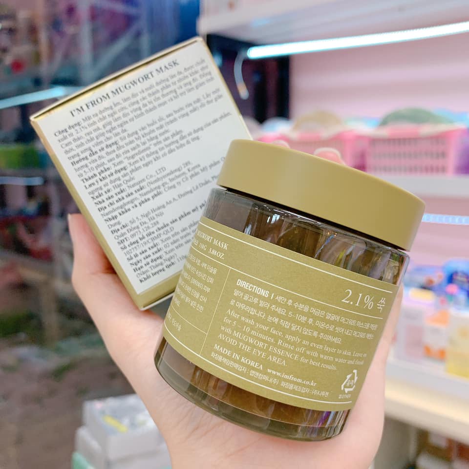 Mặt Nạ Ngải Cứu I'm From Mugwort Mask Giảm Đỏ Sưng Mụn 110g