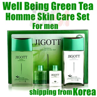 Jigott bộ chăm sóc da nam chăm sóc da nam giới jigott well being green tea homme skin care set trà xanh dưỡng da