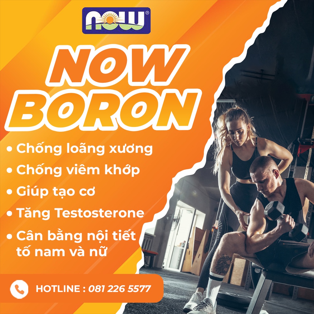 BORON Viên Uống Tăng Cường Sức Khỏe Nam Giới, Tăng Testosteron Now Boron 3mg