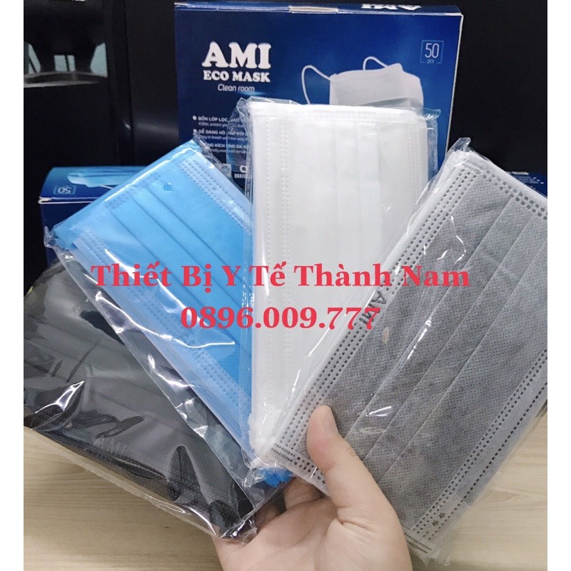 ⚡Hộp 50 cái Khẩu trang y tế 4 lớp chuẩn hiệu AMI🍀