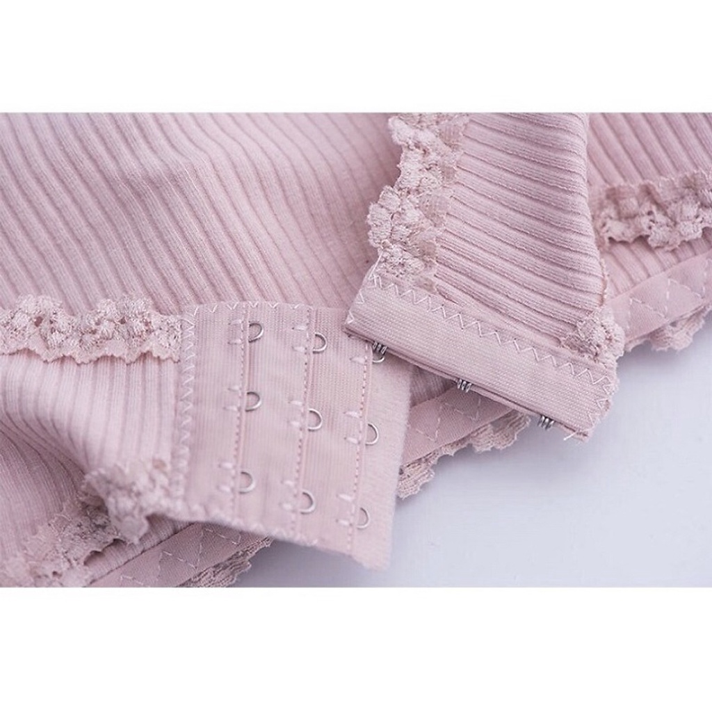 Áo Bra 2 Dây Gân Tăm Viền Ren - Áo Croptop Quây Ngực Co Giãn 4 Chiều