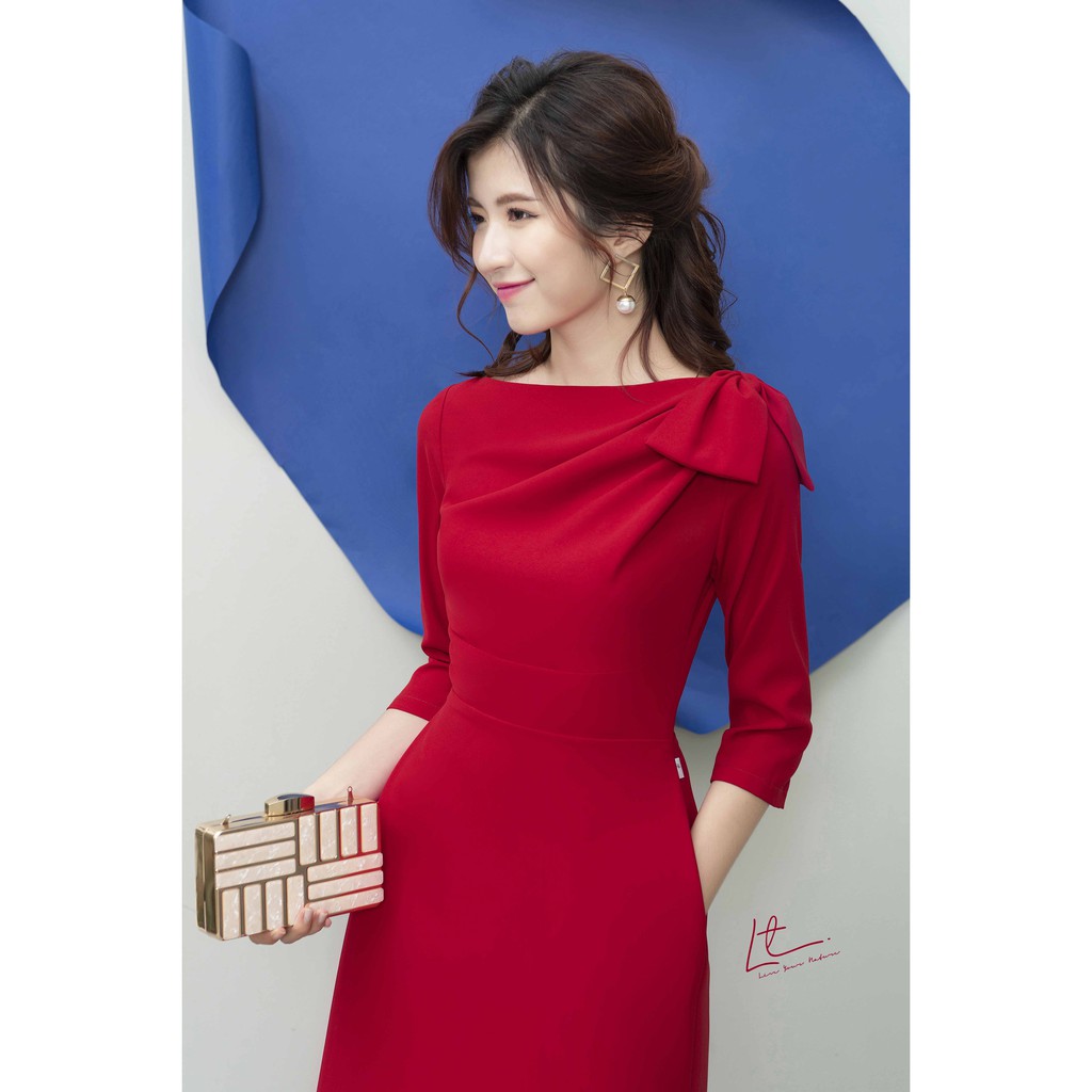 VÁY XÒE KẾT NƠ VAI LỊCH LÃM | BigBuy360 - bigbuy360.vn