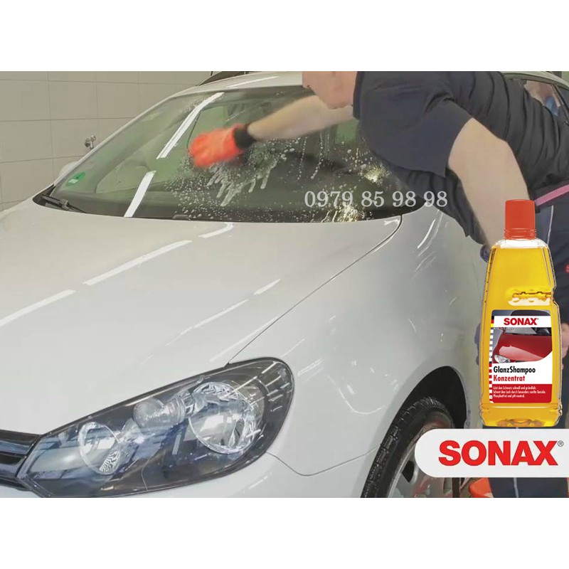 Combo nước rửa xe và xịt bóng sơn nhanh xe ô tô xe máy sonax