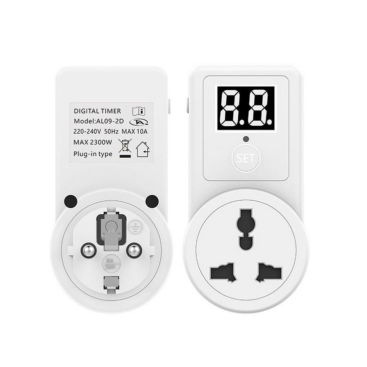 Ổ cắm hẹn giờ điện tử AL09-2D 2300W/220V hẹn giờ bật hoặc tắt thời gian 10 phút đến 9h50 phút THIẾT KẾ SANG TRỌNG BẢO HÀ