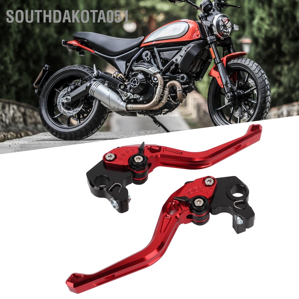 Southdakota051 Xe máy Đòn bẩy ly hợp phanh ngắn có thể điều chỉnh thay thế cho DUCATI Scrambler 400 800 1100 Sport Special