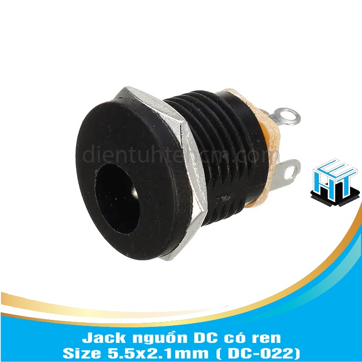 Jack nguồn  DC-022 có ren - Size 5.5x2.1mm