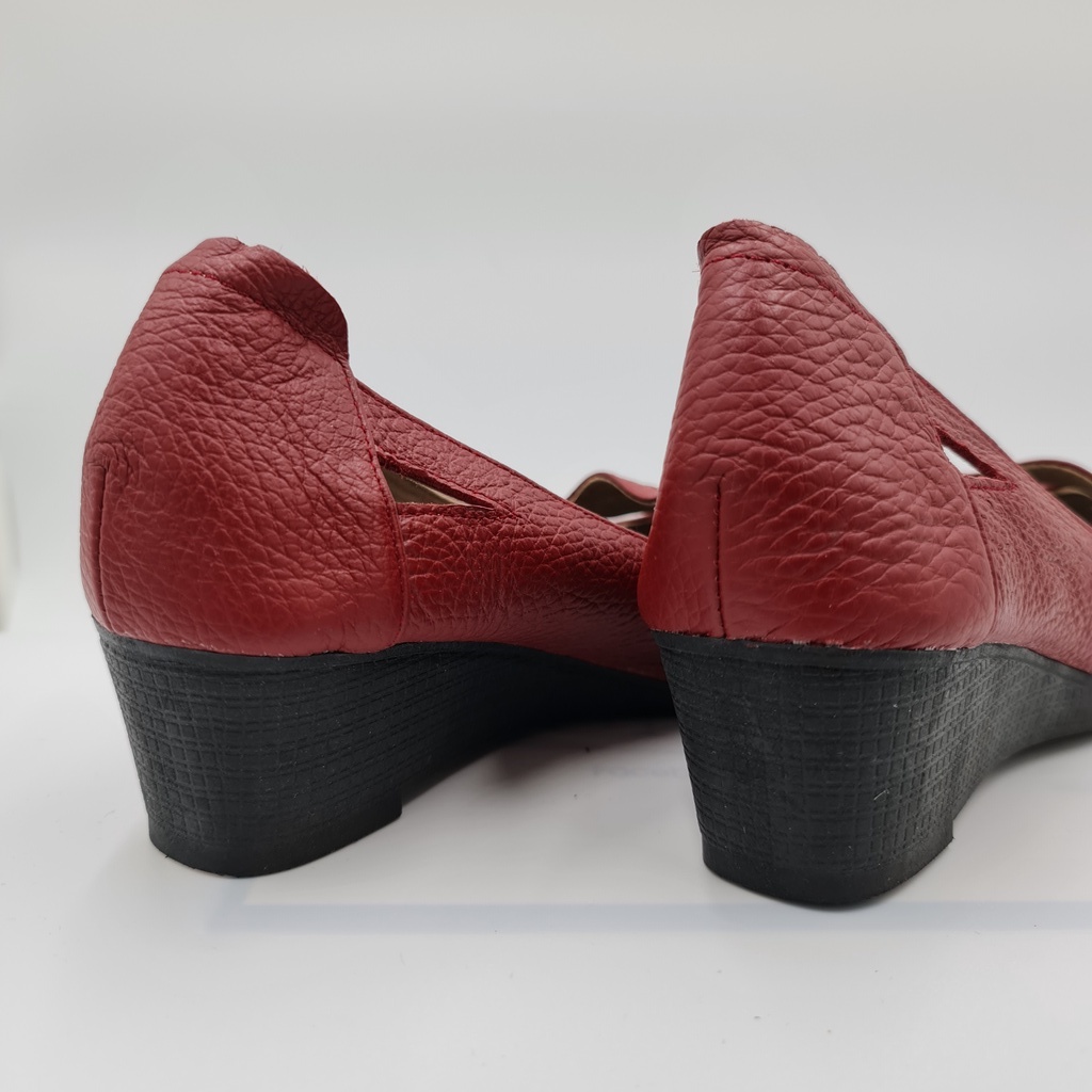Giày đế xuồng nữ 3p hở mũi da bò mềm LUNASHOES 25809 bảo hành 2 năm 1 đổi 1 giầy trung niên