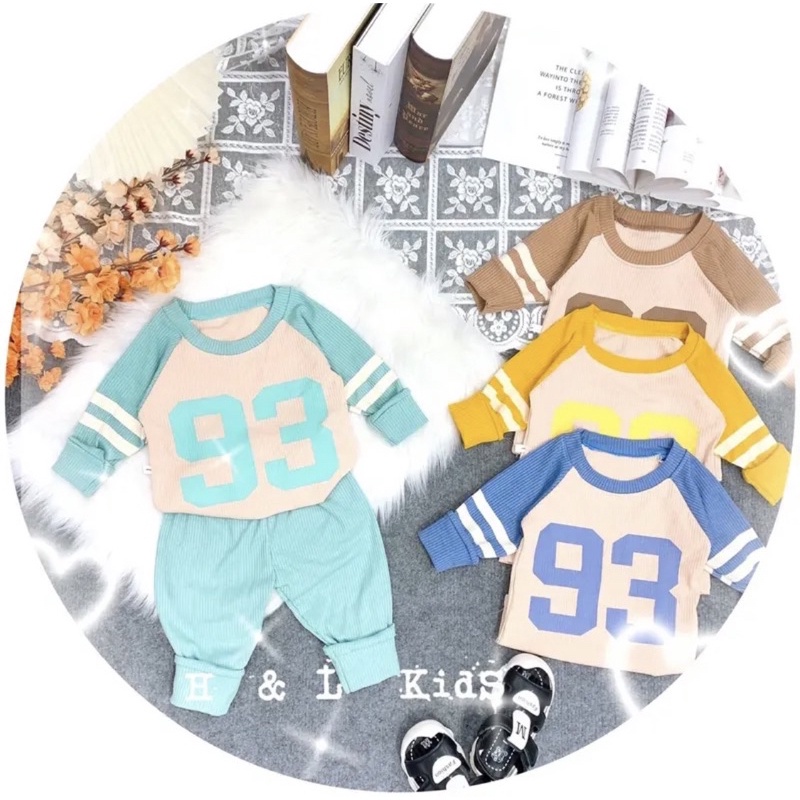 Bộ len dài tay số 93.Bộ thu đông cho bé trai bé gái 8-19kg.