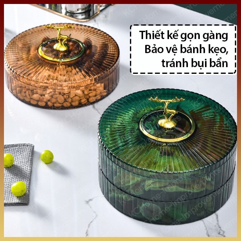 Khay Mứt Tết Bánh Kẹo, Hình Hươu Trong Suốt, Màu Sắc Đa Dạng, Tay Nắm Sừng Hươu Gọn Gàng, KC Home